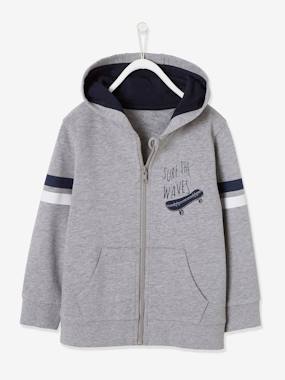 Boys-Cardigans, Jumpers & Sweatshirts-Zipped Jacket with Hood for Boys