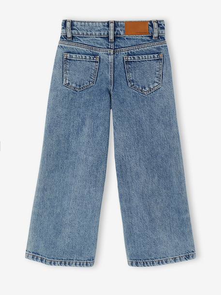 Embroidered Susan wide-leg jeans for girls bleached denim+deep blue+denim blue+medium blue - vertbaudet enfant 