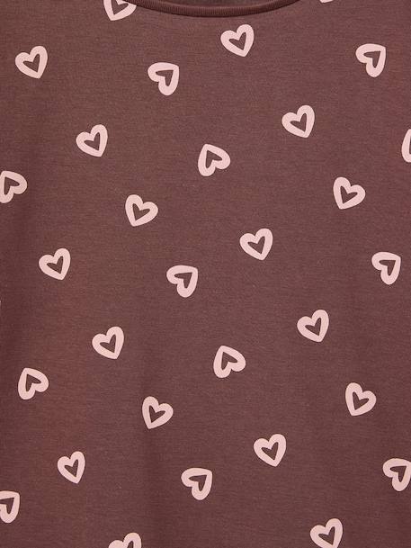 Pack of 3 long-sleeved girls' fancy t-shirts anthracite+coral+ecru+grey blue+indigo+mauve+rose - vertbaudet enfant 