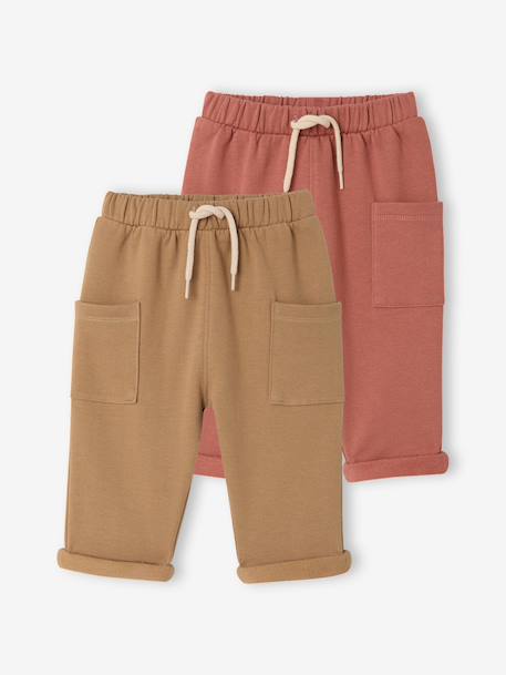 Pack of 2 trousers for baby boys terracotta - vertbaudet enfant 