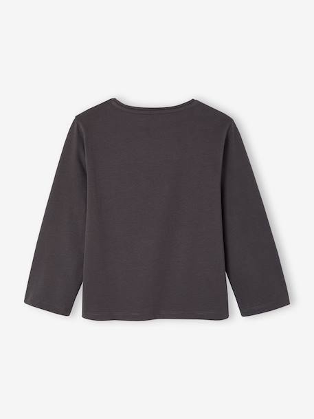 Pack of 3 long-sleeved girls' fancy t-shirts anthracite+coral+ecru+grey blue+indigo+mauve+rose - vertbaudet enfant 