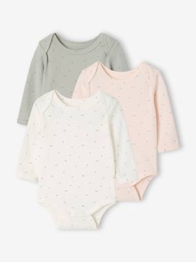 -Pack of 3 long-sleeved bodysuits for baby