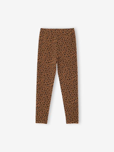 Legging fille motif zébré capsule mère-fille beige+chocolat - vertbaudet enfant 