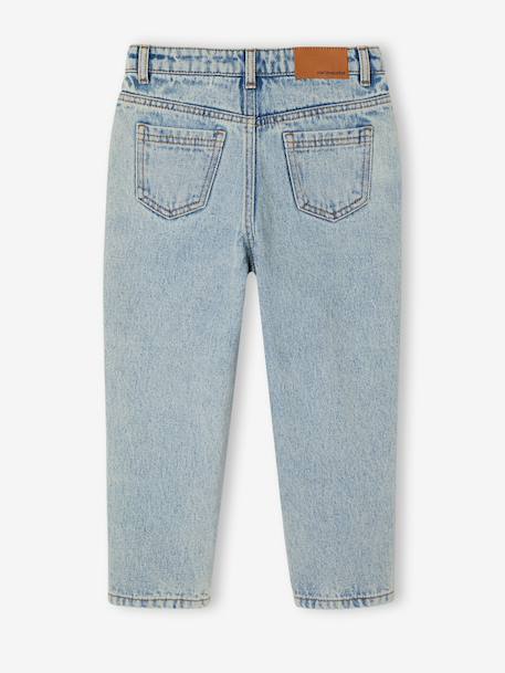 Girls' embroidered floral Mom jeans blue+light blue+medium blue - vertbaudet enfant 