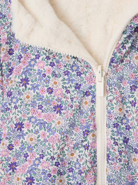 Reversible Leopard/Sherpa Windcheater with Hood for Girls beige+vanilla - vertbaudet enfant 