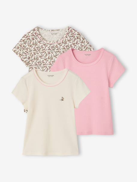 Lot de 3 T-shirts manches courtes fille beige - vertbaudet enfant 