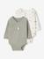 Lot de 2 bodies naissance manches longues cappuccino+rose pâle+vert sauge - vertbaudet enfant 
