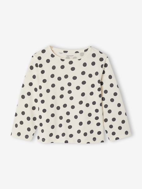 Lot de 3 t-shirts fille fantaisie manches longues anthracite+bleu grisé+corail+écru+indigo+mauve+rose - vertbaudet enfant 