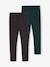 Pack of 2 Leggings Lined in Fleece Knit anthracite+plum - vertbaudet enfant 