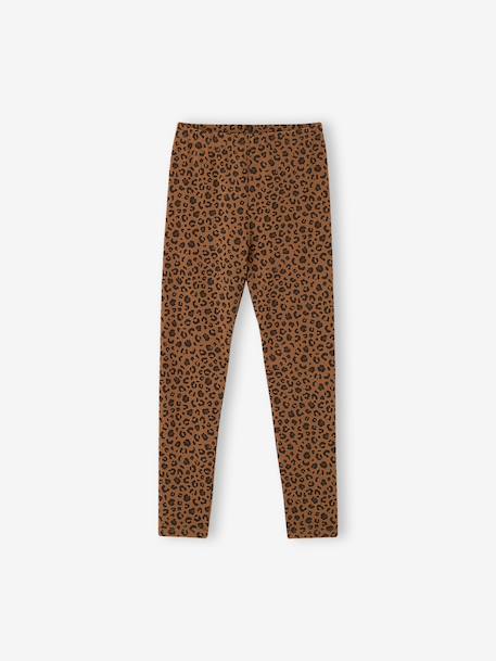 Legging fille motif zébré capsule mère-fille beige+chocolat - vertbaudet enfant 