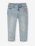 Girls' embroidered floral Mom jeans blue+light blue+medium blue - vertbaudet enfant 