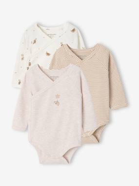 Pack of 3 long-sleeved newborn bodysuits  - vertbaudet enfant