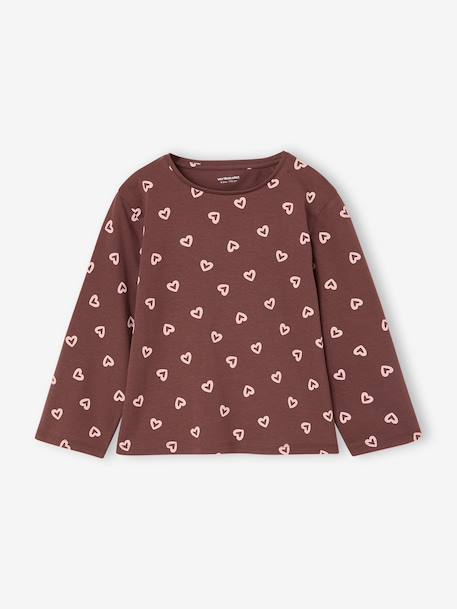 Lot de 3 t-shirts fille fantaisie manches longues anthracite+bleu grisé+corail+écru+indigo+mauve+rose - vertbaudet enfant 