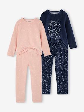 Lot de 2 pyjamas fille long - vertbaudet enfant Fille-Lot de 2 pyjamas fille long