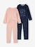 Lot de 2 pyjamas fille long rose poudré - vertbaudet enfant 