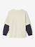 Long-sleeved layered-effect T-shirt for boys ecru - vertbaudet enfant 
