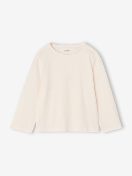Lot de 3 t-shirts fille fantaisie manches longues anthracite+bleu grisé+corail+écru+indigo+mauve+rose - vertbaudet enfant 