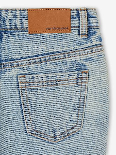 Girls' embroidered floral Mom jeans blue+light blue+medium blue - vertbaudet enfant 