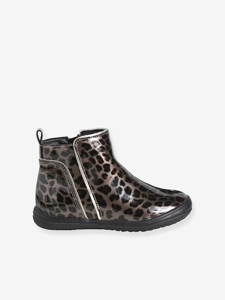 Boots with Zip for Girls, Designed for Autonomy anthracite+black+brown - vertbaudet enfant 