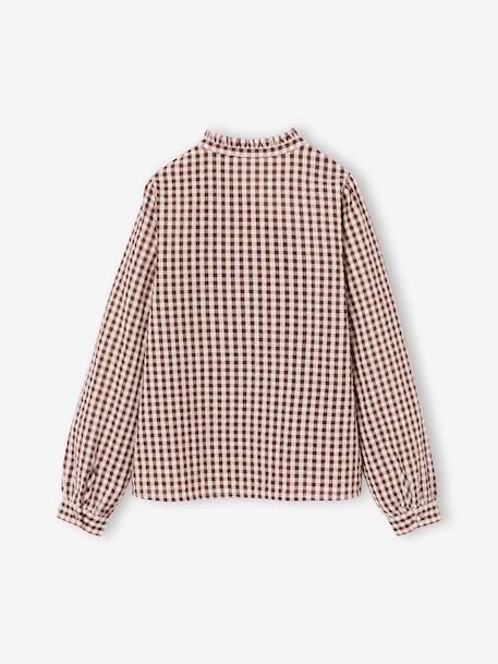 Long-sleeved shirt for girls chocolate - vertbaudet enfant 