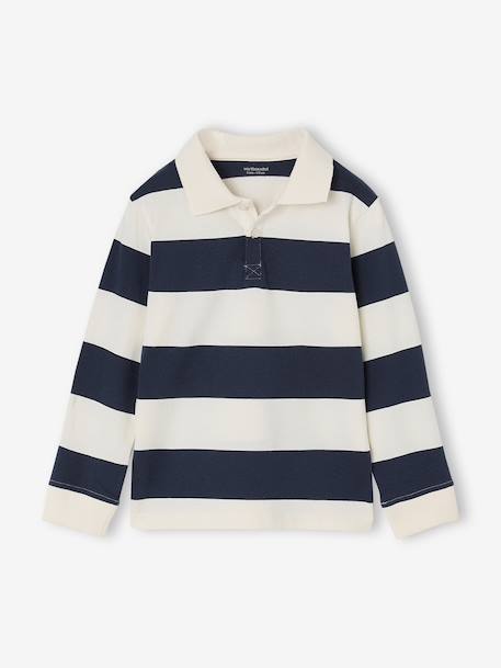 Pack of 2 Long-Sleeved Polo Shirts for Boys green+navy blue - vertbaudet enfant 