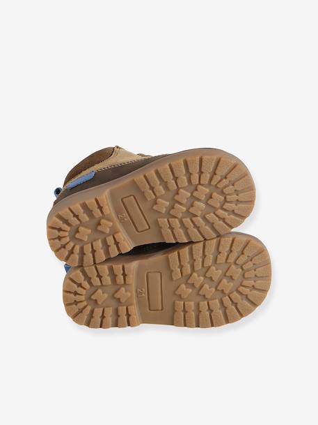 Boots premiers pas bébé cuir brun - vertbaudet enfant 