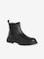 Boots enfant fille cuir élastiquées et zippées camel+noir - vertbaudet enfant 