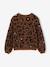 Gilet fille motif maille mousseuse chocolat+écru+marron+vert - vertbaudet enfant 