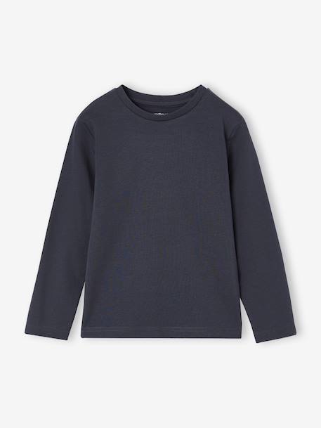 Pack of 3 long-sleeved T-shirts for boys caramel+lilac+rust+sage green - vertbaudet enfant 