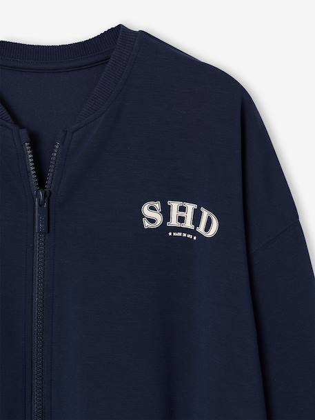 Zip-up sweatshirt for girls slate grey - vertbaudet enfant 