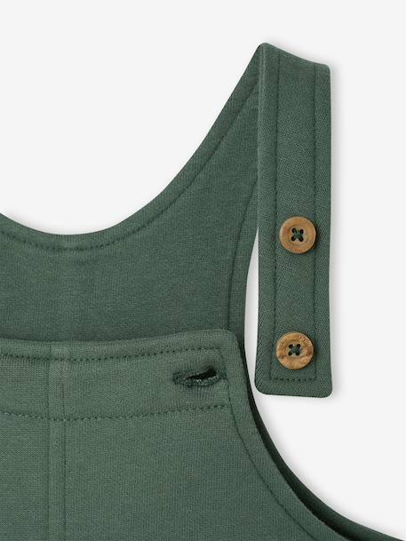 Fleece Dungarees for Babies BLUE DARK SOLID+dark green - vertbaudet enfant 