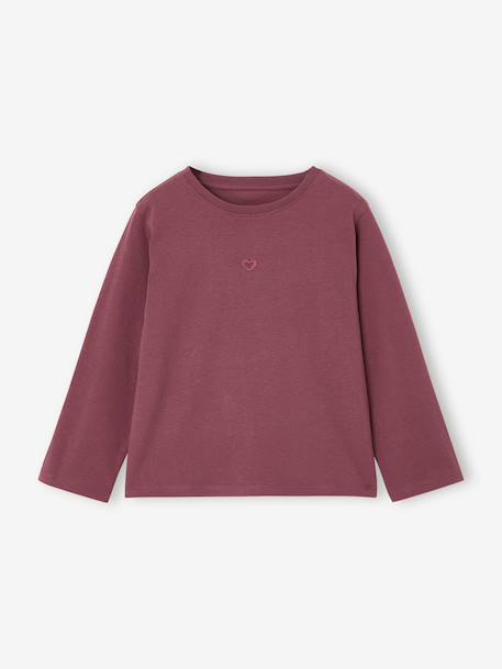 Long-sleeved T-shirt for girls mauve+plum - vertbaudet enfant 