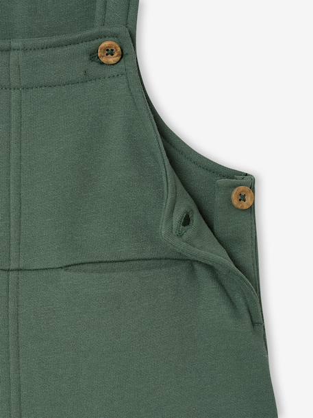 Fleece Dungarees for Babies BLUE DARK SOLID+dark green - vertbaudet enfant 