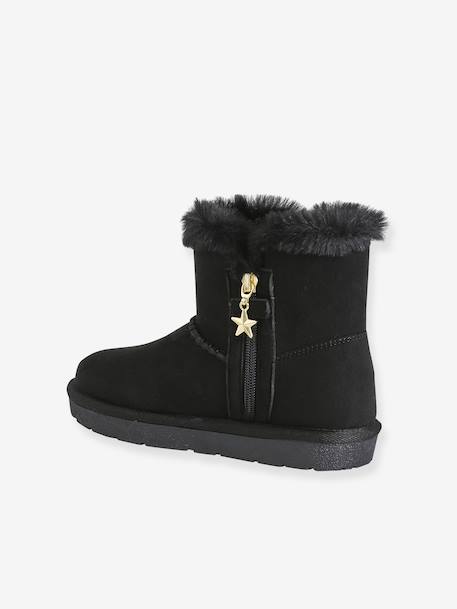 Boots enfant fille textile zippées noir - vertbaudet enfant 