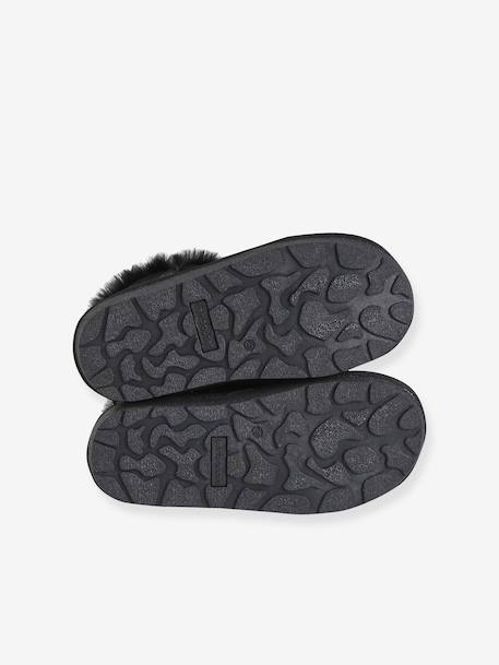 Zip-up textile boots for girls black - vertbaudet enfant 