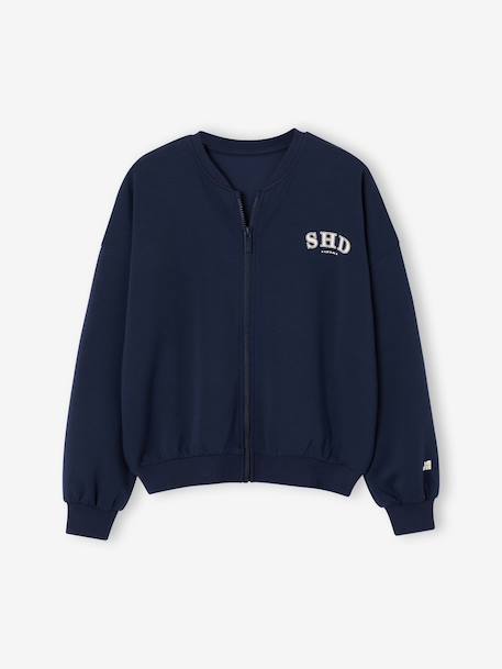 Zip-up sweatshirt for girls slate grey - vertbaudet enfant 
