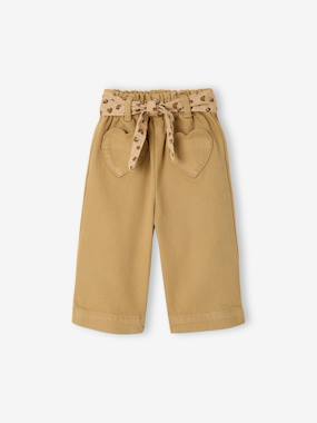 -Pantalon bébé fille large ceinture à nouer