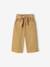 Wide-Leg Coloured Trousers with Tie Belt for Baby Girls beige+caramel+purple clover - vertbaudet enfant 