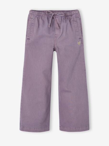 Wide-leg trousers for girls mauve+purple clover - vertbaudet enfant 