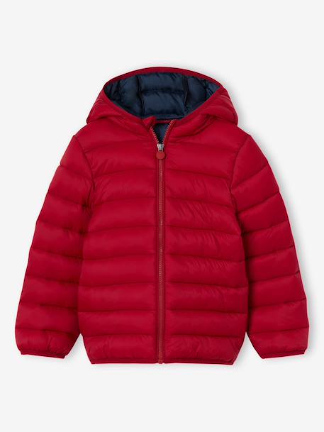 Doudoune garçon légère à capuche bleu grisé+bleu moyen+bordeaux+marine+noir+noisette+noix de pécan+olive+rouge+vert émeraude - vertbaudet enfant 