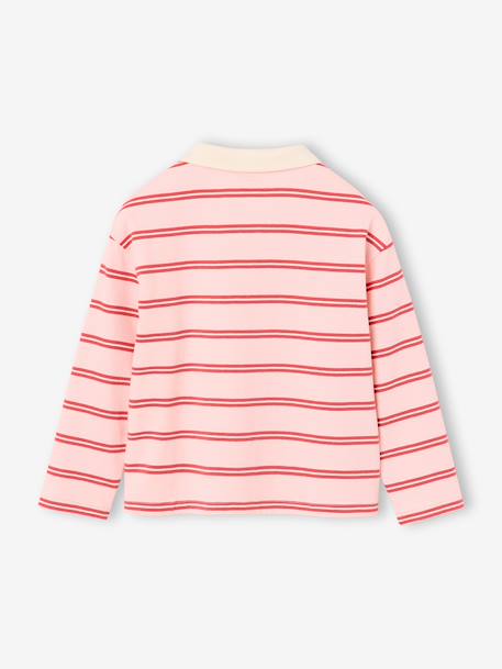 Long-sleeved polo shirt for girls sweet pink - vertbaudet enfant 