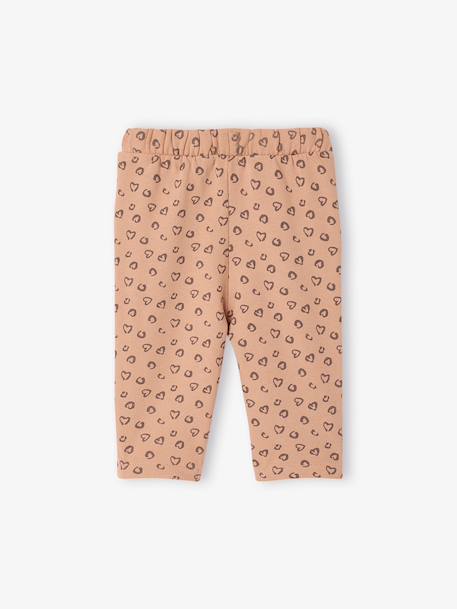 Fleece Trousers for Baby Girls beige+old rose+rose+rust+WHITE MEDIUM ALL OVER PRINTED - vertbaudet enfant 