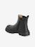Girls' elasticated and zipped leather boots black+camel - vertbaudet enfant 