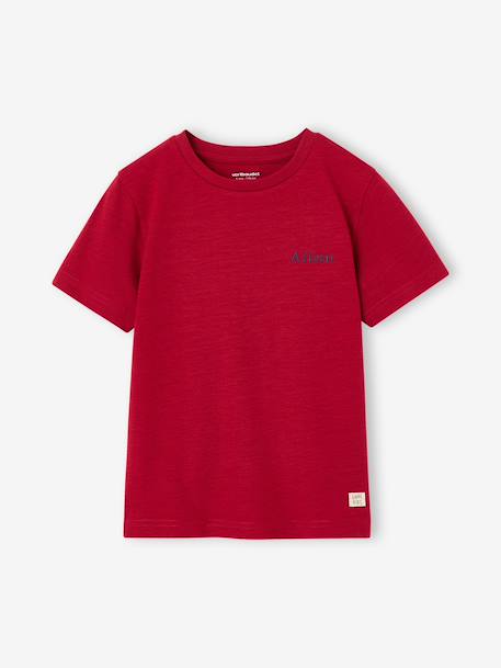 Short Sleeve T-Shirt, for Boys aubergine+Blue+Green+mango+pale yellow+red+white - vertbaudet enfant 
