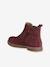 Leather Boots with Elastic, for Girls bordeaux red+camel+gold+navy blue - vertbaudet enfant 