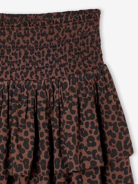 Tiered frill skirt for girls chocolate - vertbaudet enfant 