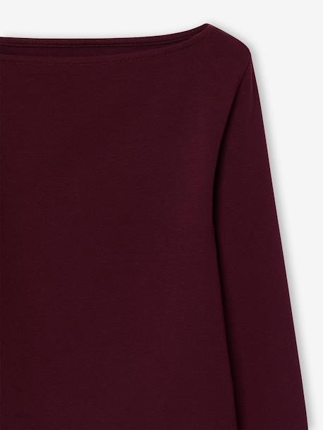 Lot de 2 t-shirts en côtes fille bordeaux+gris chiné - vertbaudet enfant 
