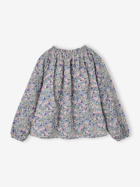 Blouse fille manches smockées ivoire+vanille+vert sauge - vertbaudet enfant 