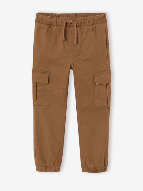 Pantalon garçon battle facile à enfiler bleu glacier+kaki foncé+noisette+taupe - vertbaudet enfant 