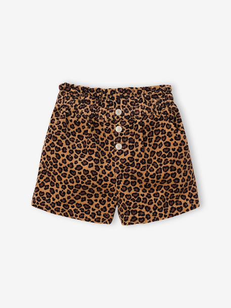 Short en velours forme paperbag fille bleu canard+camel+cannelle+chocolat+gris+mauve+vieux rose - vertbaudet enfant 